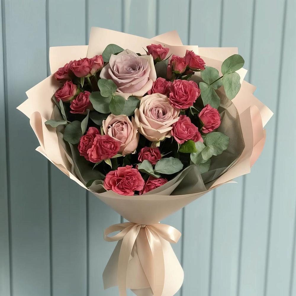 Букет цветов из: Гвоздики и Розы в Каменномостском