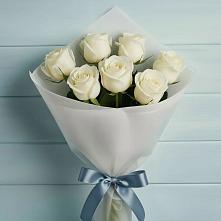 Букет 7 Белых роз Эдлесс Лав в Каменномостском