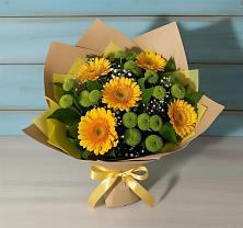 Букет цветов из:  Герберы и Хризантемы #REPLACE_PRED# Каменномостском