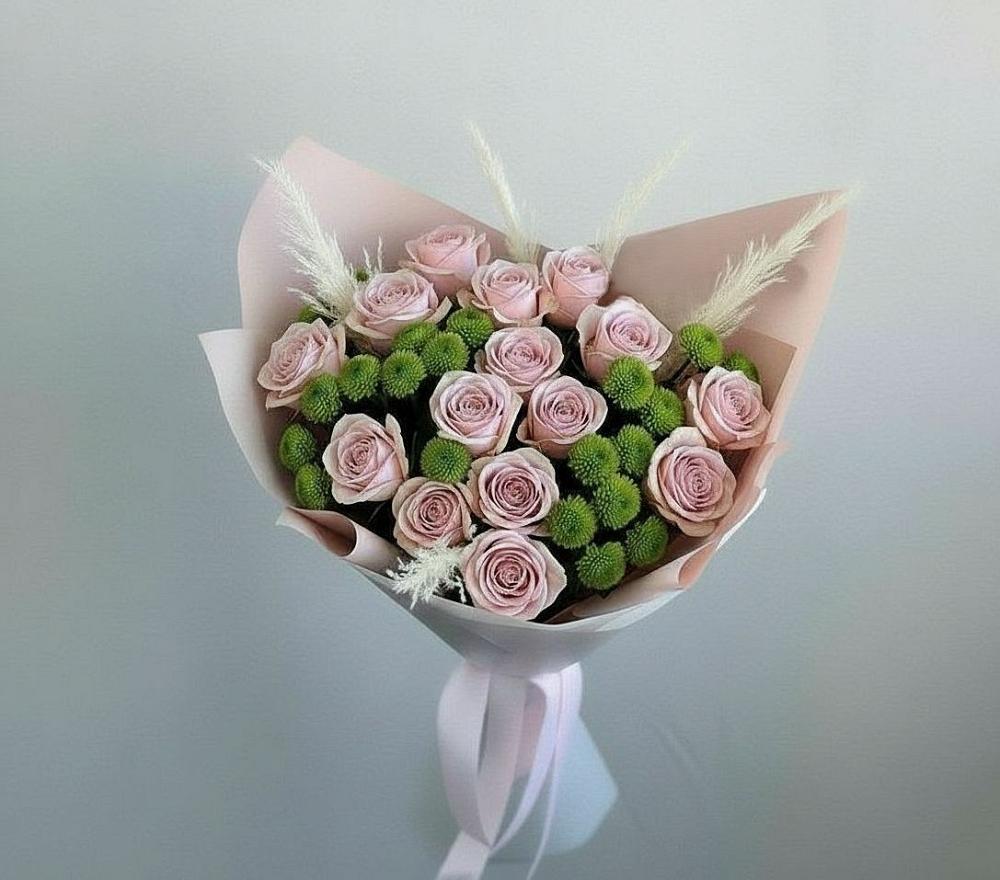 Букет цветов из: Розы и Хризантемы в Каменномостском