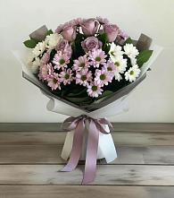 Букет цветов из:  Хризантемы и Розы #REPLACE_PRED# Каменномостском