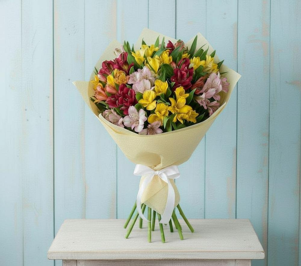 Букет цветов из: Альстромерии в Каменномостском