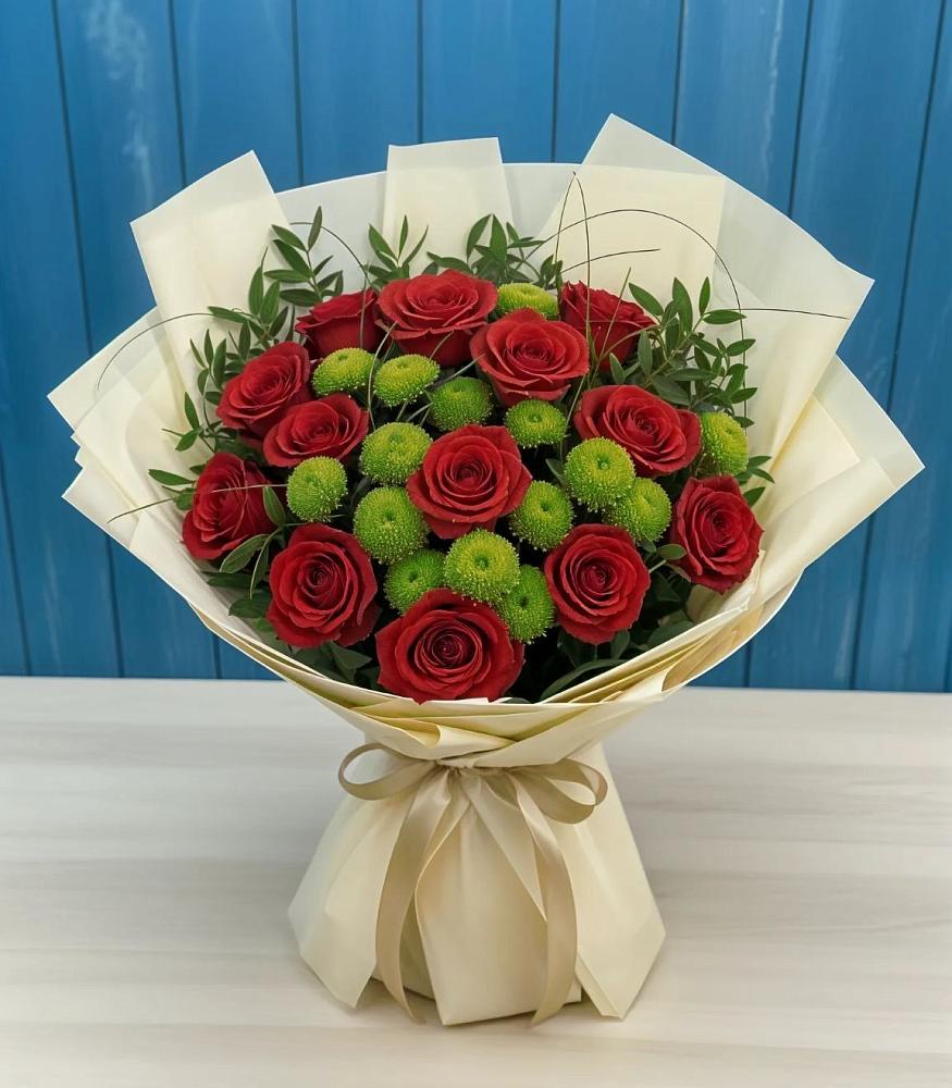 Букет цветов из: Розы и Хризантемы в Каменномостском